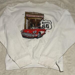 Route-66 Men's White Sweatshirt
